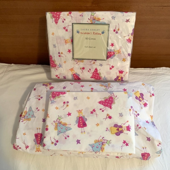 Laura Ashley FULL Size Princess Fairies Cotton Sheet Set - Picture 1 of 6